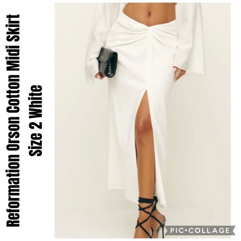 Reformation Orson Cotton Midi Skirt Size 2